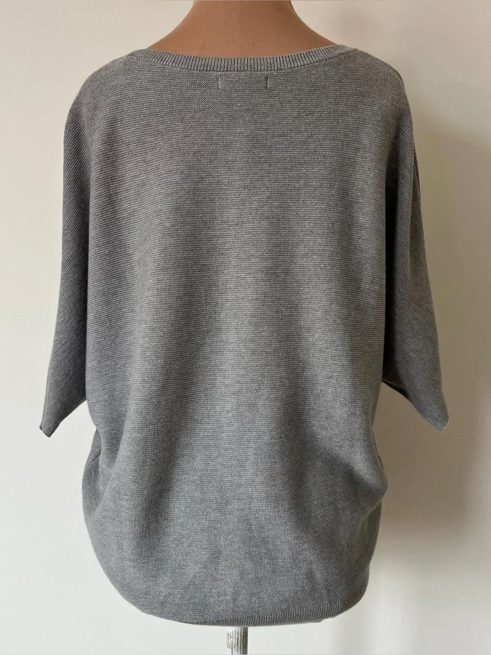 Quince Lightweight Cotton Cashmere Link-Stitch Dolman Heather Grey Sweater NWT S - Picture 8 of 16
